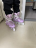斯威（SWAY）轮滑鞋儿童溜冰鞋男女童初学套装中小学滑轮滑冰旱冰鞋成人直排轮 莫紫八轮全闪+头盔护具+一体支架 L (适合12岁-成人)平时鞋码36-41 实拍图