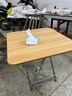 坤奉可折叠餐桌家用小桌子出租屋小户型吃饭简易方桌户外便携摆摊桌 胡桃色【60*60*50】H镀锌腿 实拍图
