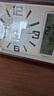 康巴丝（Compas）座钟客厅钟表台钟石英钟时钟现代日历温度床头钟3001 仿木 26cm 实拍图