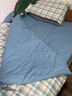 浪莎（LangSha）A类纯棉被套单件150x200cm被罩1.5米x2米单人全棉被单床上四件套 素雅-蓝格【甄选全棉新疆棉】 150x200cm-单被套【A类母婴级】 实拍图