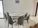 铭府世臻餐桌家用加厚岩板餐桌椅组合方圆两用餐桌813#【1.35米】一桌六椅 实拍图