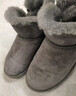 红蜻蜓雪地靴冬款厚底羊毛加绒短靴女鞋防寒保暖女雪地女棉鞋WLC43471 灰色 37 实拍图