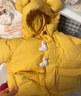 嘟嘟家女童棉袄冬装加厚儿童棉服冬季潮宝宝外套深冬洋气童装 黄色 100 实拍图