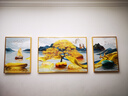 Sixpoetry 客厅装饰画现代简约沙发背景墙壁画轻奢三联晶瓷画大气高档挂画 福禄纳财（铝合金外框） 晶瓷画左右35*50+中间70*50亮面 实拍图