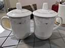 陶相惠茶杯陶瓷带盖开会杯子家用350ml办公茶杯商务会议杯办公水杯玉莲 实拍图