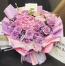 冉子花坊母亲节鲜花速递粉玫瑰百合向日葵混搭花束生日礼物同城配送 韩式紫玫瑰绣球混搭花束 实拍图