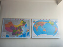 中国地图+世界地图 2026年行政区划交通图 加厚高清版 学生地理图挂图 办公室装饰客厅挂画 约1.1米*0.8米 中国地图+世界地图（带挂杆送钉子挂片） 实拍图