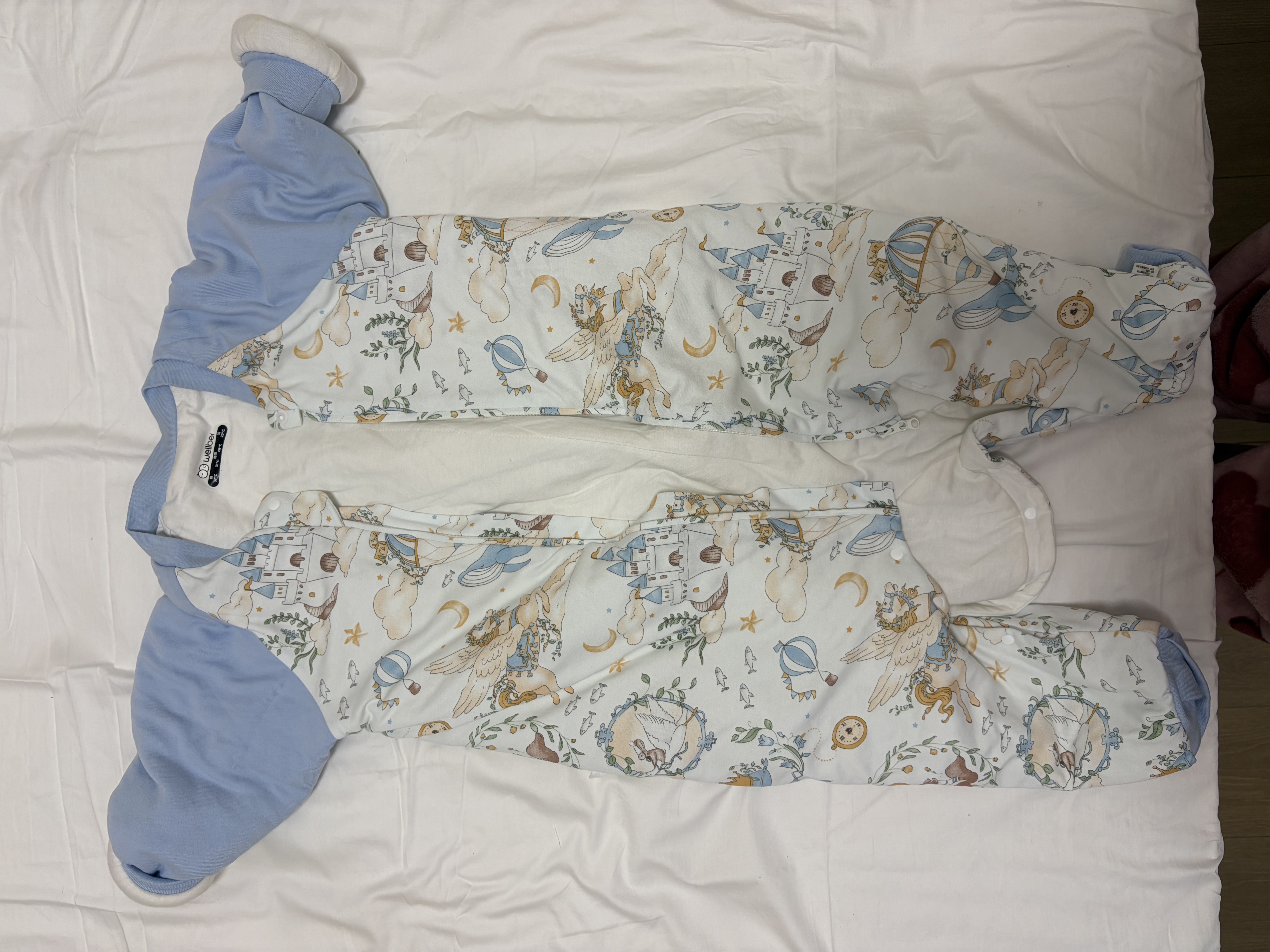 威尔贝鲁婴儿睡袋宝宝睡衣儿童防踢被【暖姜山茶】秋冬分腿薄夹棉 秘境M 实拍图