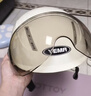 野马（YEMA）3C认证359S电动摩托车头盔男女夏天防晒轻便式半盔电瓶车安全帽 夏季 均码 米白色+咖色短镜 实拍图