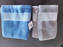 金号纯棉毛巾 7A抗菌毛巾全棉吸水男士洗澡洗脸面巾 兰+灰2条68*33cm 实拍图
