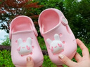 牧童儿童拖鞋夏男宝宝洞洞鞋软底女童卡通洗澡婴幼儿家居鞋萌兔粉130 实拍图