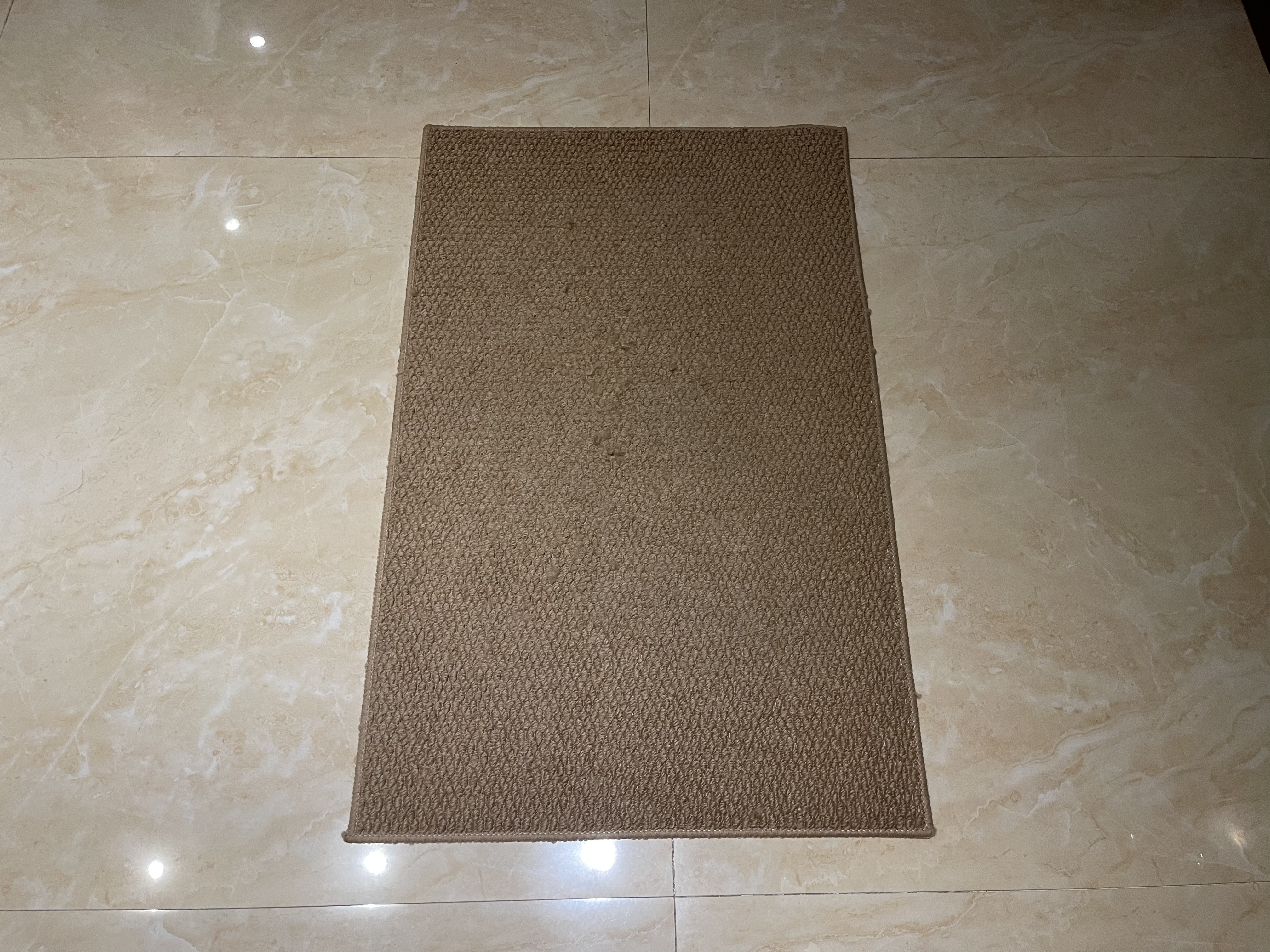 布鲁罗曼（BULULOM）入户门地垫仿剑麻地毯门垫进门脚垫 驼黄色-仿剑麻-棉布底50*80cm 实拍图