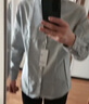 罗蒙（ROMON）纯棉牛津纺长袖衬衫男士休闲保暖上衣秋冬款中青年商务加厚衬衣男 浅灰 43 实拍图
