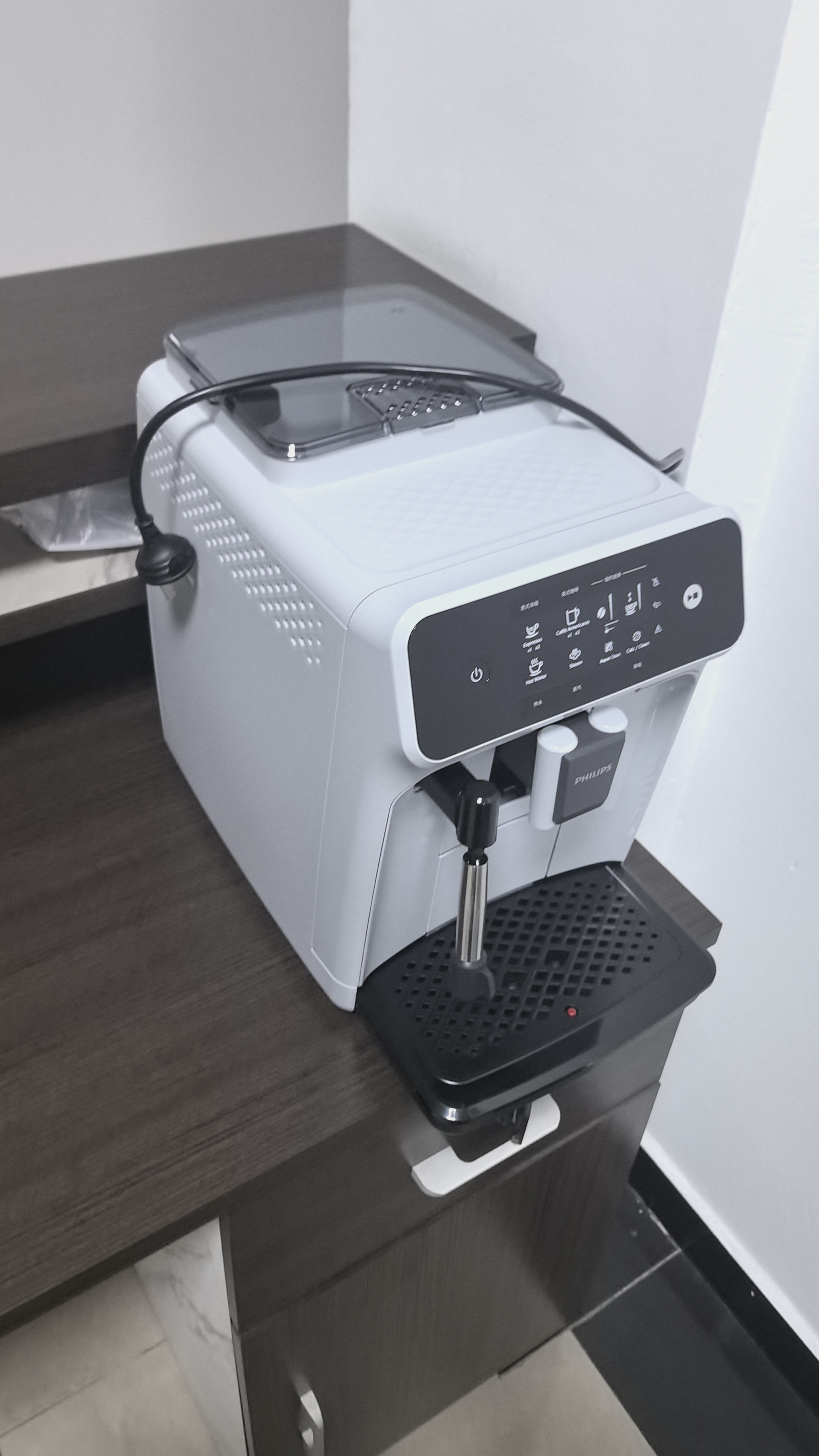 飞利浦（PHILIPS）咖啡机 现磨意式咖啡机 家用咖啡机 奶泡咖啡机 DIY拉花咖啡机 自动研磨萃取一体式咖啡机 【爆款推荐| 意式|EP1221/62|石青款】 实拍图