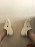 特步（XTEP）洞洞鞋女士夏季拖鞋子女款外穿情侣运动凉鞋女 A457 白色 35-36 实拍图