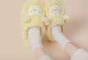名创优品（MINISO）羊咩咩棉拖鞋女冬季包跟家居室内厚底月子毛毛拖黄色38-39 实拍图