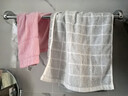 洁丽雅（Grace）毛巾家纺 经典格纹系列新疆棉强吸水洗脸面巾 二条装 兰/灰 实拍图