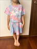 G.duck童装女童套装夏季2026新款中大童女孩夏装扎染纯棉短袖T恤半身裙 粉色（带安全裤） 130 建议身高120-130cm年龄7-8周岁 实拍图