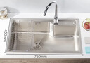 九牧（JOMOO）不锈钢拉丝水槽大容量洗菜盆洗碗池大单槽龙头套餐75*45 02277 实拍图