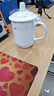 陶相惠茶杯陶瓷带盖开会杯子家用350ml办公茶杯商务会议杯办公水杯玉莲 实拍图