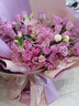 冉子花坊母亲节鲜花速递粉玫瑰百合向日葵混搭花束生日礼物同城配送 韩式紫玫瑰绣球混搭花束 实拍图