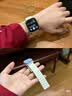 MSSM适用苹果手表表带S12/S11 Apple iWatch手表磁吸表带S10/9/8/SE3/Ultra4硅胶表带 茶白配蓝38-42 实拍图