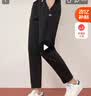 ELLE ACTIVE 百搭纯色LOGO运动裤女装秋季季通勤舒适透气显瘦休闲长裤女 黑色 M 实拍图