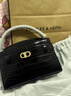 CHARLES&KEITH鳄鱼纹凯莉包手提斜挎婚包包女包生日礼物CK2-50270880-1 Black黑色 S 实拍图