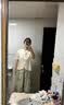 百图betu女装夏季新款衬衫不对称门襟提花国潮短袖衬衫女2405T25 浅杏色 S 实拍图