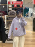 优衣库女装双面穿防风摇粒绒拉链连帽外套户外防水479697 479697/71浅蓝紫色 XL 实拍图