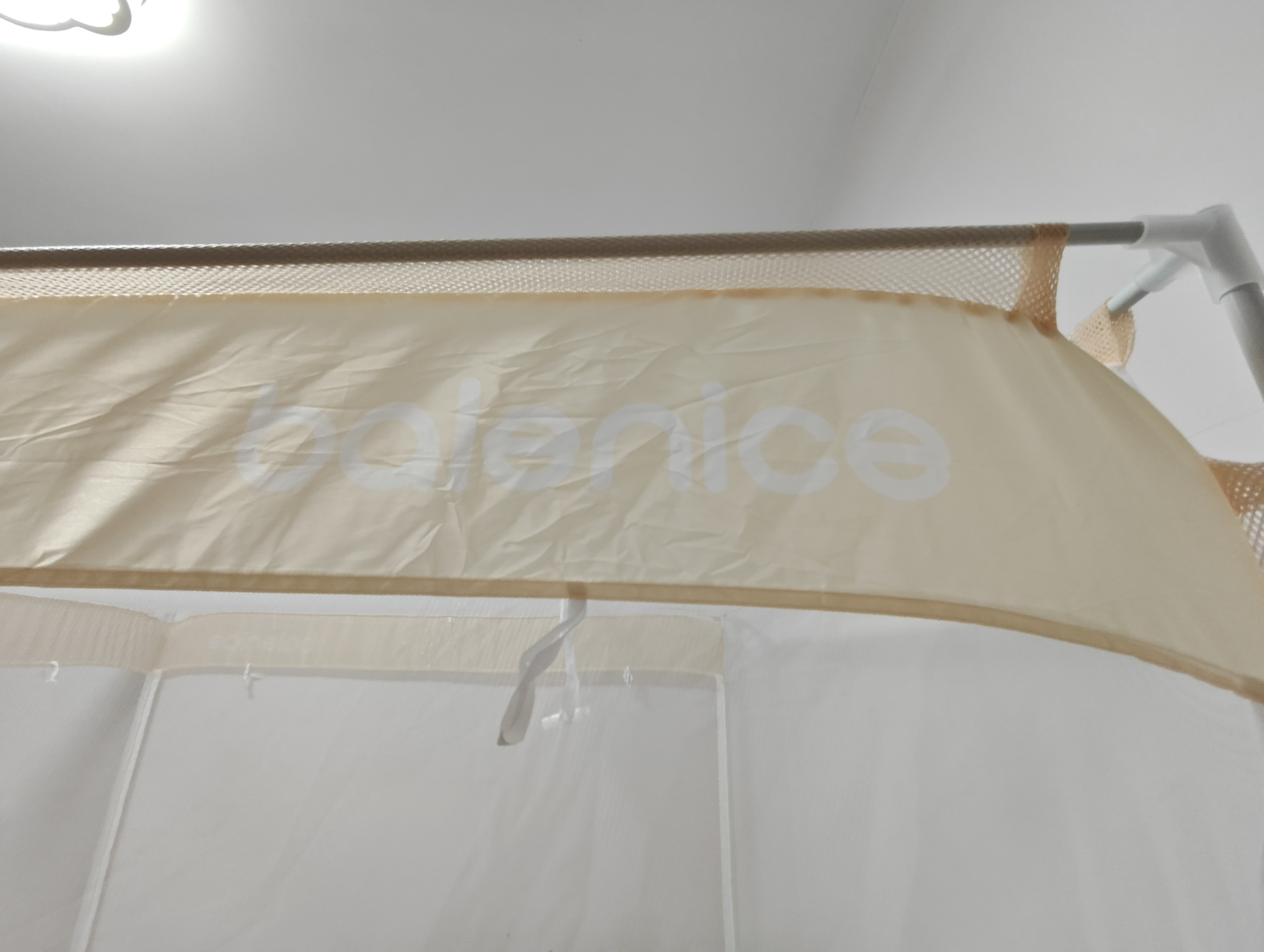 素时代坐床蚊帐A类抑菌1.8米宝宝防摔家用蚊帐三开门180*200床笠米白 实拍图