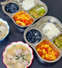 广意316L不锈钢儿童带盖分格卡通餐盘宝宝家用饭盒四格吃饭盘GY1239 实拍图