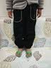 左西童装男童裤子秋儿童反光条卫裤2026新款中大童运动裤 黑色 120 实拍图
