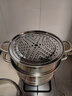 康巴赫蒸锅304不锈钢蒸笼食品级双层汤锅家用蒸煮炖燃气灶电磁炉通用 【加厚304不锈钢】 3层 30cm 实拍图