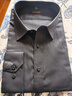 罗蒙（ROMON）纯色商务职业正装男士衬衫工装男装长袖衬衣男CS108黑色4XL 实拍图