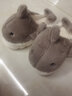 安尚芬【暖绒小鲨鱼锁温蓄热】秋冬踩屎感男女士棉拖鞋保暖情侣拖鞋 灰色 44-45 适合43-4 实拍图
