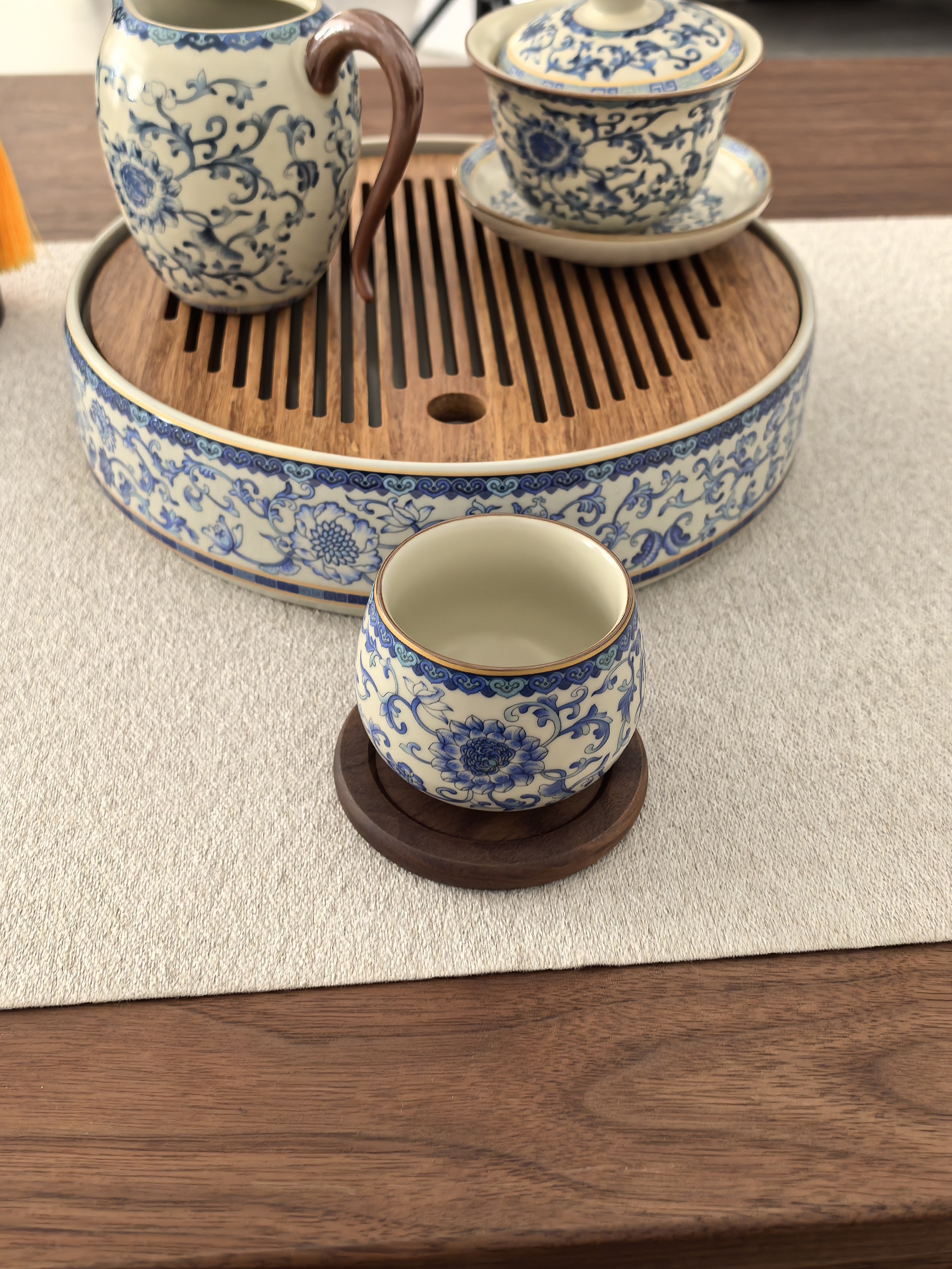 不拙汝窑三才盖碗三件套单个防烫泡茶具带盖泡茶繁花盖碗公道杯主人杯 实拍图