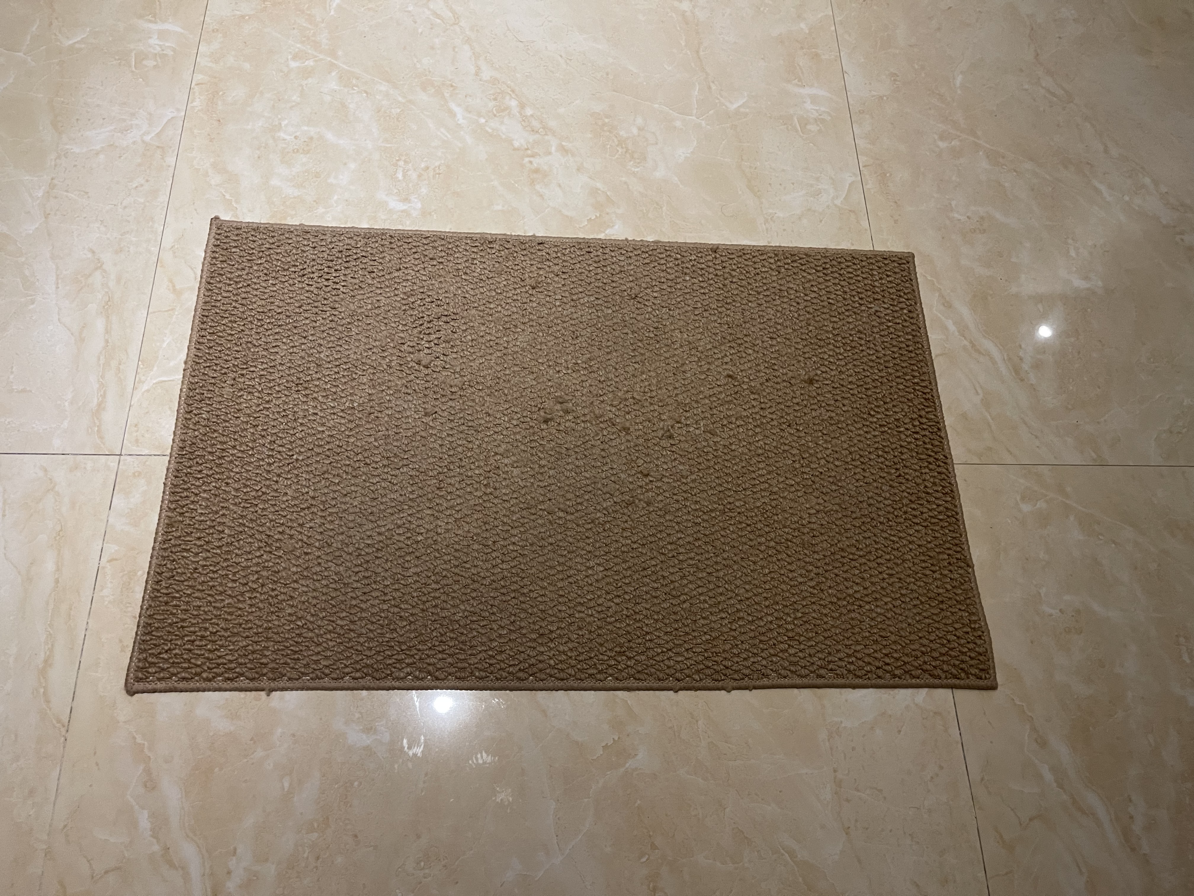 布鲁罗曼（BULULOM）入户门地垫仿剑麻地毯门垫进门脚垫 驼黄色-仿剑麻-棉布底50*80cm 实拍图