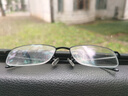 目匠纯钛近视眼镜男半框 防辐射眼镜框男女款超轻商务加宽大脸眼镜架 62307-经典黑 防蓝光配镜（1.56防蓝光镜片） 实拍图