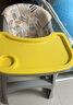 XUM肯德基婴儿餐椅同款宝宝多功能座椅儿童高度可调成长吃饭餐桌椅 黄色+双餐盘+刹车轮+坐垫+置物兜 实拍图