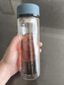 富光双层玻璃杯水杯男女车载家用高硼硅玻璃杯泡茶杯带茶隔玻璃杯子 蓝色 400ml 双层玻璃直杯 实拍图