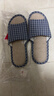 回力拖鞋男女款亚麻凉拖情侣居家休闲轻盈透气吸汗厚底耐磨地板拖 经典网格款HL1036兰色40码一41码 实拍图