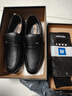 蜻蜓牌【100%全牛皮】男士皮鞋商务休闲真皮防滑软底软面中老年爸爸鞋真皮透气套脚舒适耐磨真皮百搭鞋子 黑色 43 实拍图