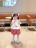 班喜迪女童夏装套装2026新款洋气儿童女孩衣服宝宝背心短裤套装夏季童装 米色 100 实拍图