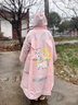 牧萌儿童雨衣带书包位男童女童女孩加长全身学生雨披 粉独角兽 2XL 实拍图