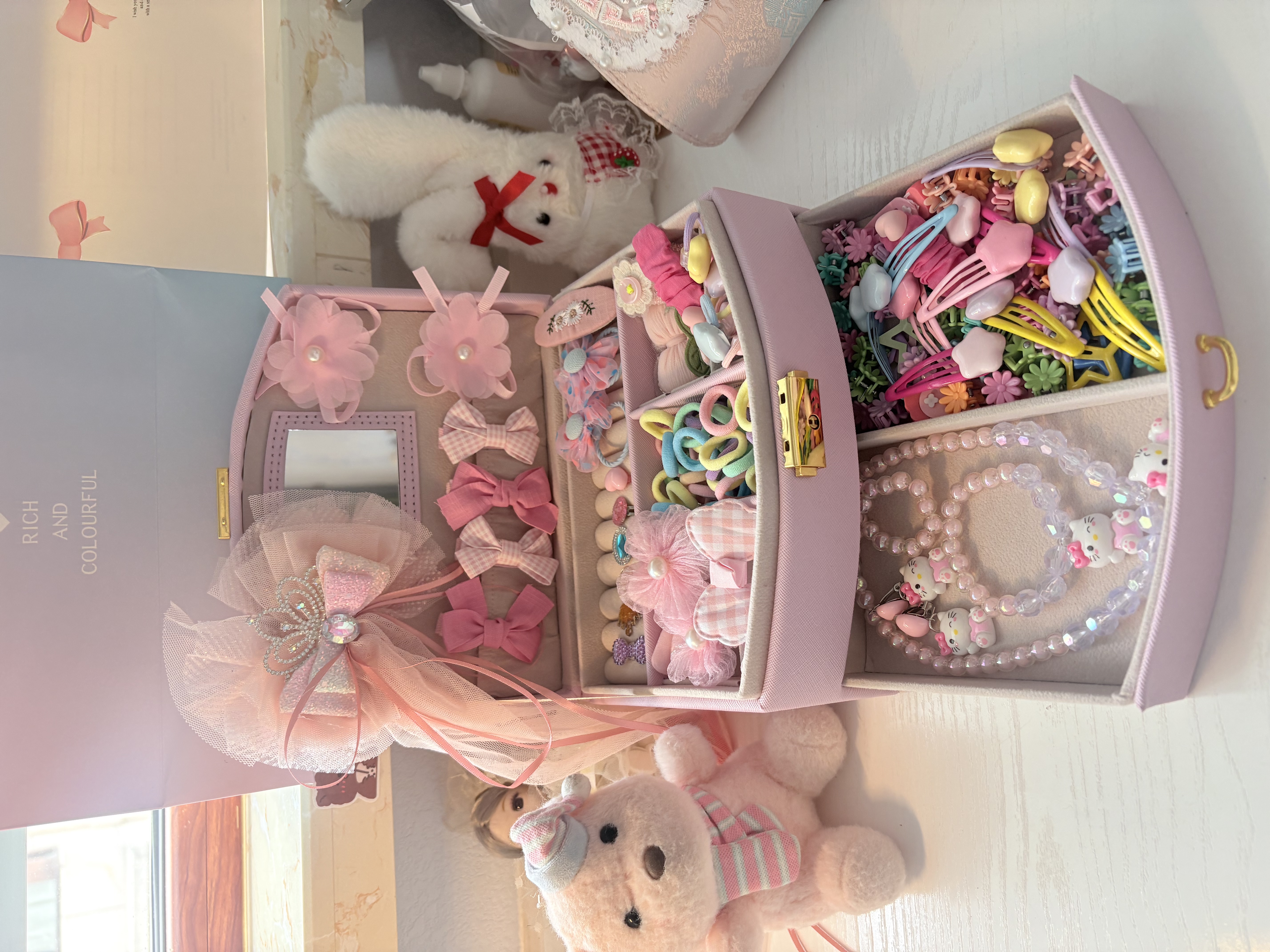 Buudon Box公主发饰发夹礼盒套装女孩生日礼物儿童女童首饰盒diy头饰玩具 实拍图