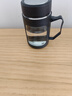 玻璃水杯商务杯大容量男女生带盖泡茶饮水礼品杯家用把手杯 黑色500ml1只 实拍图