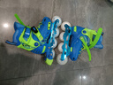 乐秀（ROADSHOW）轮滑鞋儿童专业可调滑冰鞋男女童初学者轮滑鞋3-6-12岁RX1S溜冰鞋 全闪蓝绿R8原厂套装【送护臀大礼包】 M 中码(32-35适合4-7岁) 实拍图