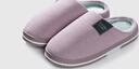 洁丽雅棉拖鞋女秋冬季室内家居防滑保暖拖鞋厚底毛毛女士家用男棉鞋外穿 紫色 【抗菌升级款】 38-39 (适合37-38码) 实拍图