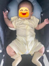 贝瑞加（Babyprints）婴儿衣服2件装新生儿连体衣短袖宝宝哈衣纯棉薄款爬服 白黄66 实拍图
